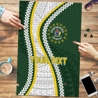 Cook Islands Rugby Personalized Avaiki Puzzle GO Kuki LT7 Green - Polynesian Pride