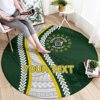 Cook Islands Rugby Personalized Avaiki Round Carpet GO Kuki LT7 - Polynesian Pride