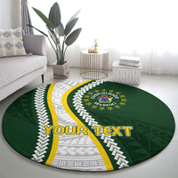 Cook Islands Rugby Personalized Avaiki Round Carpet GO Kuki LT7 - Polynesian Pride