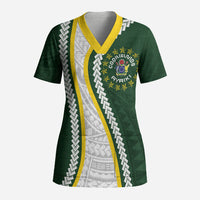 Cook Islands Rugby Personalized Avaiki Scrub Top GO Kuki LT7 Adult Green - Polynesian Pride