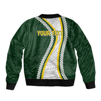 Cook Islands Rugby Personalized Avaiki Sleeve Zip Bomber Jacket GO Kuki LT7 - Polynesian Pride