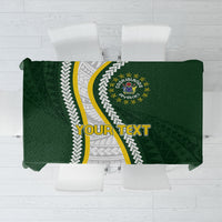 Cook Islands Rugby Personalized Avaiki Tablecloth GO Kuki LT7 Green - Polynesian Pride