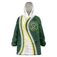 Cook Islands Rugby Personalized Avaiki Wearable Blanket Hoodie GO Kuki LT7 One Size Green - Polynesian Pride