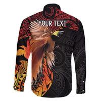 Papua New Guinea Personalised Family Matching Off The Shoulder Long Sleeve Dress and Hawaiian Shirt Grunge Style 49th Independence Anni LT7 - Polynesian Pride