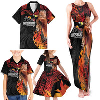 Papua New Guinea Personalised Family Matching Tank Maxi Dress and Hawaiian Shirt Grunge Style 49th Independence Anni LT7 - Polynesian Pride