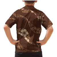 Aloha Hawaii Floral Tapa Family Matching Mermaid Dress and Hawaiian Shirt Patchwork Mocha LT7 - Polynesian Pride