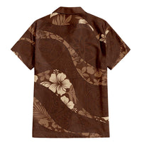 Aloha Hawaii Floral Tapa Family Matching Mermaid Dress and Hawaiian Shirt Patchwork Mocha LT7 - Polynesian Pride
