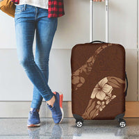 Aloha Hawaii Floral Tapa Luggage Cover Patchwork Mocha - Polynesian Pride