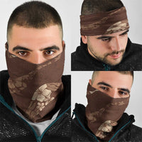Aloha Hawaii Floral Tapa Neck Gaiter Patchwork Mocha - Polynesian Pride