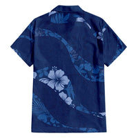 Aloha Hawaii Floral Tapa Family Matching Summer Maxi Dress and Hawaiian Shirt Patchwork Navy LT7 - Polynesian Pride