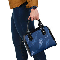 Aloha Hawaii Floral Tapa Shoulder Handbag Patchwork Navy - Polynesian Pride