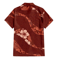 Aloha Hawaii Floral Tapa Family Matching Mermaid Dress and Hawaiian Shirt Patchwork Crimson LT7 - Polynesian Pride