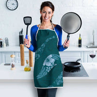 Aloha Hawaii Floral Tapa Apron Patchwork Teal - Polynesian Pride
