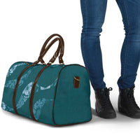 Aloha Hawaii Floral Tapa Travel Bag Patchwork Teal - Polynesian Pride
