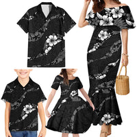 Aloha Hawaii Floral Tapa Family Matching Mermaid Dress and Hawaiian Shirt Patchwork Charcoal LT7 - Polynesian Pride