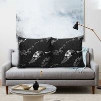 Aloha Hawaii Floral Tapa Pillow Cover Patchwork Charcoal - Polynesian Pride