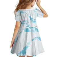 Aloha Hawaii Floral Tapa Family Matching Short Sleeve Bodycon Dress and Hawaiian Shirt Patchwork Turquoise LT7 - Polynesian Pride