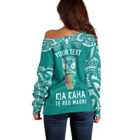 personalised-kia-kaha-te-reo-maori-off-shoulder-sweater-hei-tiki-mix-koru-teal