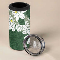 Ia Orana Tahiti Tiare 4 in 1 Can Cooler Tumbler Sage Green Lei LT7 - Polynesian Pride