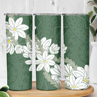 Ia Orana Tahiti Tiare Skinny Tumbler Sage Green Lei LT7 - Polynesian Pride