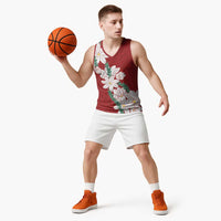 Ia Orana Tahiti Tiare Basketball Jersey Crimson Lei - Polynesian Pride