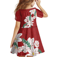 Ia Orana Tahiti Tiare Family Matching Summer Maxi Dress and Hawaiian Shirt Crimson Lei LT7 - Polynesian Pride