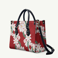 Ia Orana Tahiti Tiare Leather Bag Crimson Lei LT7 Red - Polynesian Pride