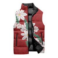 Ia Orana Tahiti Tiare Sleeveless Puffer Jacket Crimson Lei LT7 - Polynesian Pride