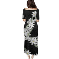 Ia Orana Tahiti Tiare Family Matching Puletasi and Hawaiian Shirt Black Lei LT7 - Polynesian Pride