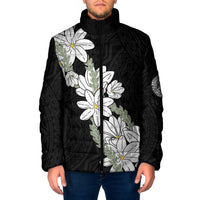 Ia Orana Tahiti Tiare Padded Jacket Black Lei LT7 Men Black - Polynesian Pride