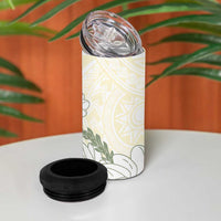 Ia Orana Tahiti Tiare 4 in 1 Can Cooler Tumbler Lemon Yellow Lei LT7 - Polynesian Pride