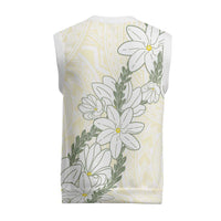 Ia Orana Tahiti Tiare Christmas Knitted V-Neck Vest Lemon Yellow Lei LT7 - Polynesian Pride