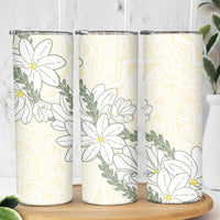 Ia Orana Tahiti Tiare Skinny Tumbler Lemon Yellow Lei LT7 - Polynesian Pride