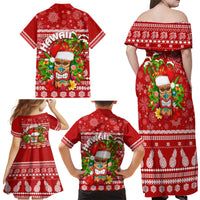 Hawaii Tiki Christmas Family Matching Off Shoulder Maxi Dress and Hawaiian Shirt Mele Kalikimaka LT7 - Polynesian Pride