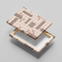 Hawaiian Quilt Tapa On Beige Palaka Motifs Canvas Wall Art