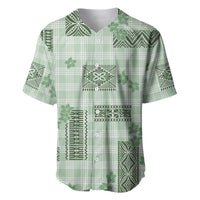 Hawaiian Quilt Tapa On Pastel Mint Palaka Motifs Baseball Jersey