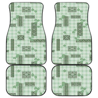 Hawaiian Quilt Tapa On Pastel Mint Palaka Motifs Car Mats