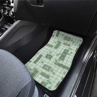 Hawaiian Quilt Tapa On Pastel Mint Palaka Motifs Car Mats