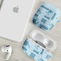 Hawaiian Quilt Tapa On Cold Blue Palaka Motifs AirPods Case