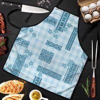 Hawaiian Quilt Tapa On Cold Blue Palaka Motifs Apron