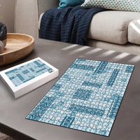 Hawaiian Quilt Tapa On Cold Blue Palaka Motifs Puzzle