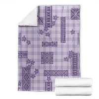 Hawaiian Quilt Tapa On Lilac Palaka Motifs Blanket
