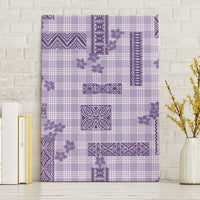 Hawaiian Quilt Tapa On Lilac Palaka Motifs Canvas Wall Art