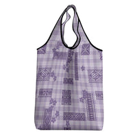 Hawaiian Quilt Tapa On Lilac Palaka Motifs Grocery Bag