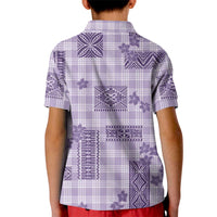 Hawaiian Quilt Tapa On Lilac Palaka Motifs Kid Polo Shirt