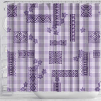 Hawaiian Quilt Tapa On Lilac Palaka Motifs Shower Curtain