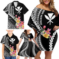 AAPI Heritage Month Family Matching Off Shoulder Short Dress and Hawaiian Shirt Kanaka Hawaii Plumeria LT7 - Polynesian Pride