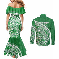 Tonga Liahona High School Personalized Couples Matching Mermaid Dress and Long Sleeve Button Shirt Ngatu Tokelaufeletoa Motifs LT7 - Polynesian Pride