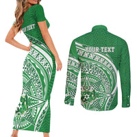 Tonga Liahona High School Personalized Couples Matching Short Sleeve Bodycon Dress and Long Sleeve Button Shirt Ngatu Tokelaufeletoa Motifs LT7 - Polynesian Pride
