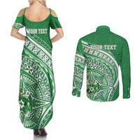 Tonga Liahona High School Personalized Couples Matching Summer Maxi Dress and Long Sleeve Button Shirt Ngatu Tokelaufeletoa Motifs LT7 - Polynesian Pride